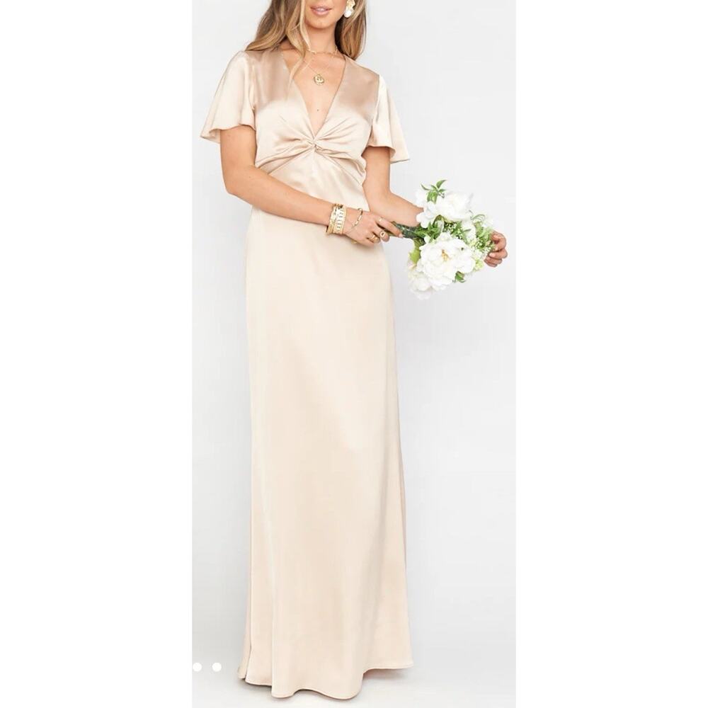 Show Me Your Mumu Rome Twist Bridesmaid Wedding Dress Champagne Luxe NWT$198 XXS